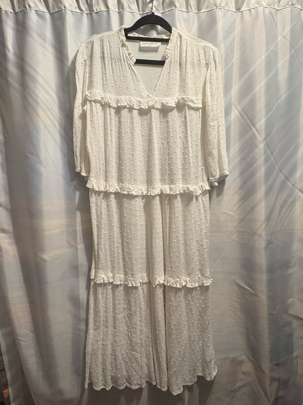 painted threads Off-White Swiss Dot Midi Dress